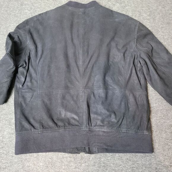 John Varvatos Collection Easy-Fit Men's Jacket Size L Black Goatskin Zip Bomber - Picture 10 of 16